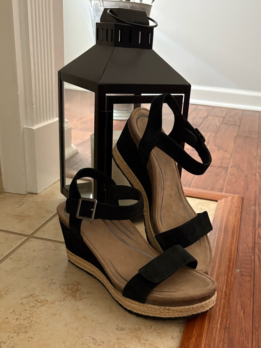 Aetrex Sydney Quarter Strap Espadrille Wedge Sandals